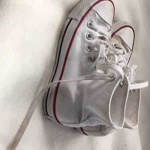 White hightop converse